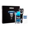 Gillette Mach3 Turbo Geschenkset Rasierer mit einer Klinge 1 St + Ersatzklinge 1 St + Rasiergel Extra Comfort 75 ml + Reiseetui 1 St