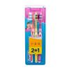 Oral-B 1-2-3 Classic Medium Zahnbürste 3 St. Farbton  Red, Yellow, Pink