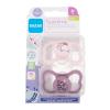 MAM Supreme Silicone Pacifier 6m+ Pink &amp; Violet Schnuller für Kinder 2 St.