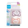 MAM Supreme Silicone Pacifier 0m+ Violet &amp; Orange Schnuller für Kinder 2 St.