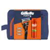 Gillette Fusion5 Geschenkset Rasierer Fusion5 1 St. + Ersatzköpfe Fusion5 3 St. + Rasiergel Fusion Shave Gel Sensitive 200 ml + Kosmetiktasche