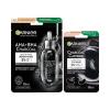 Set Augenmaske Garnier Skin Naturals Charcoal Caffeine Depuffing Eye Mask + Gesichtsmaske Garnier Skin Naturals AHA + BHA Charcoal Mattifying Serum Mask