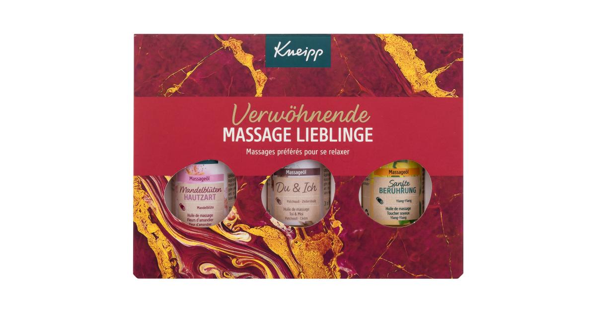 Kneipp Massage Oil Gift Set Geschenkset Massageöl Almond Blossoms  (Mandelblüten Hautzart) 20 ml + Massageöl Patchouli (Do & Ich) 20 ml +  Massageöl Ylang-Ylang (Sanfte Berührung) 20 ml | PARFIMO.ch®