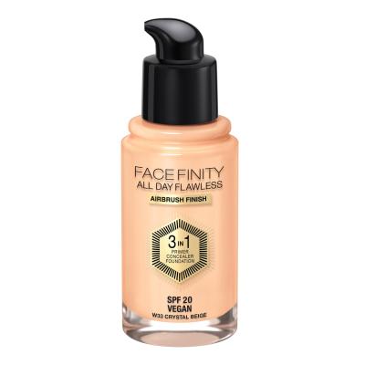 Max Factor Facefinity All Day Flawless SPF20 Foundation für Frauen 30 ml Farbton  W33 Crystal Beige