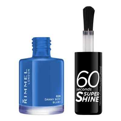 Rimmel London 60 Seconds Super Shine Nagellack für Frauen 8 ml Farbton  828 Danny Boy, Blue!