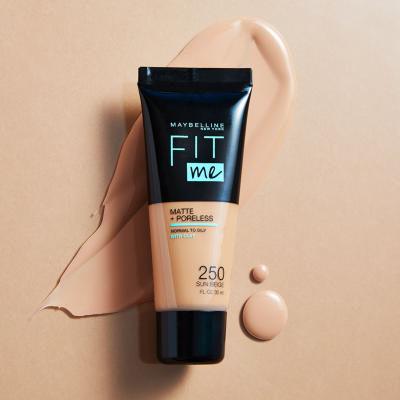 Maybelline Fit Me! Matte + Poreless Foundation für Frauen 30 ml Farbton  250 Sun Beige