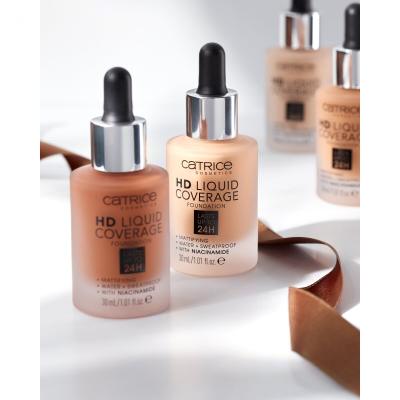 Catrice HD Liquid Coverage 24H Foundation für Frauen 30 ml Farbton  020 Rose Beige