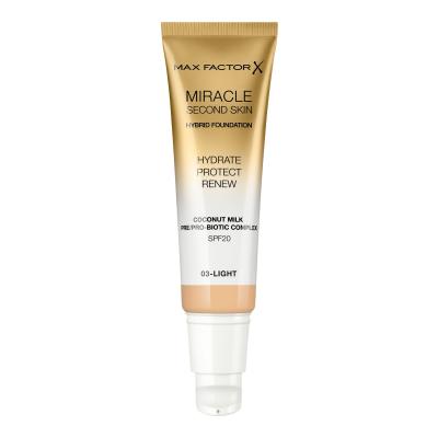 Max Factor Miracle Second Skin SPF20 Foundation für Frauen 30 ml Farbton  03 Light