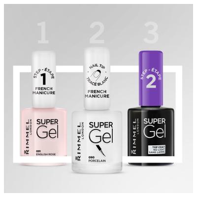 Rimmel London Super Gel STEP1 Nagellack für Frauen 12 ml Farbton  090 Porcelain