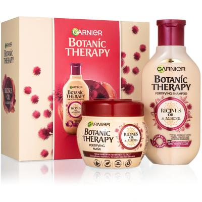 Garnier Botanic Therapy Ricinus Oil &amp; Almond Geschenkset Shampoo Botanic Therapy Fortifying Shampoo 250 ml + Haarmaske Botanic Therapy Fortifying Mask 300 ml