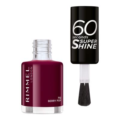 Rimmel London 60 Seconds Super Shine Nagellack für Frauen 8 ml Farbton  712 Berry Pop