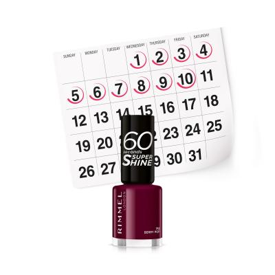 Rimmel London 60 Seconds Super Shine Nagellack für Frauen 8 ml Farbton  712 Berry Pop