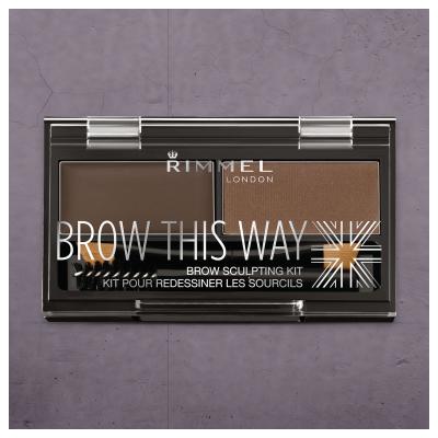 Rimmel London Brow This Way Augenbrauensets für Frauen 2,4 g Farbton  003 Dark Brown