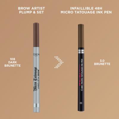 L&#039;Oréal Paris Infaillible Brows 48H Micro Tatouage Ink Pen Augenbrauenstift für Frauen 1 g Farbton  3.0 Brunette