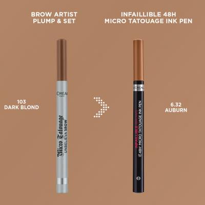 L&#039;Oréal Paris Infaillible Brows 48H Micro Tatouage Ink Pen Augenbrauenstift für Frauen 1 g Farbton  6.32 Auburn