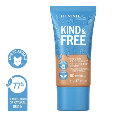 Rimmel London Kind &amp; Free Skin Tint Foundation Foundation für Frauen 30 ml Farbton  150 Rose Vanilla