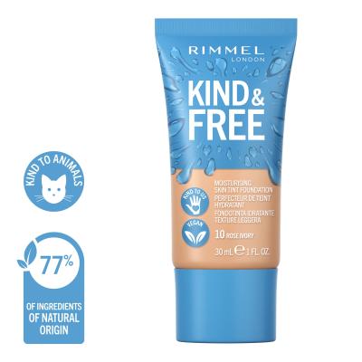 Rimmel London Kind &amp; Free Skin Tint Foundation Foundation für Frauen 30 ml Farbton  10 Rose Ivory