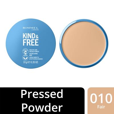 Rimmel London Kind &amp; Free Healthy Look Pressed Powder Puder für Frauen 10 g Farbton  010 Fair