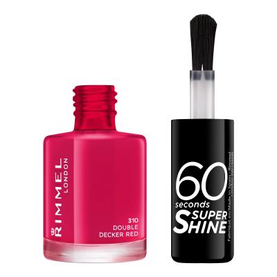 Rimmel London 60 Seconds Super Shine Nagellack für Frauen 8 ml Farbton  310 Double Decker Red