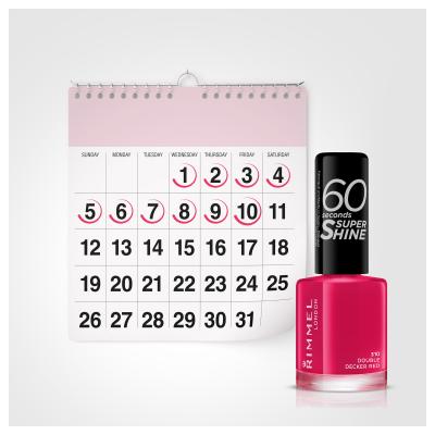 Rimmel London 60 Seconds Super Shine Nagellack für Frauen 8 ml Farbton  310 Double Decker Red