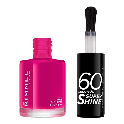 Rimmel London 60 Seconds Super Shine Nagellack für Frauen 8 ml Farbton  323 Funtime Fuchsia