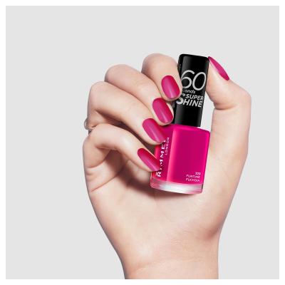 Rimmel London 60 Seconds Super Shine Nagellack für Frauen 8 ml Farbton  323 Funtime Fuchsia