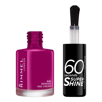 Rimmel London 60 Seconds Super Shine Nagellack für Frauen 8 ml Farbton  340 Berries And Cream