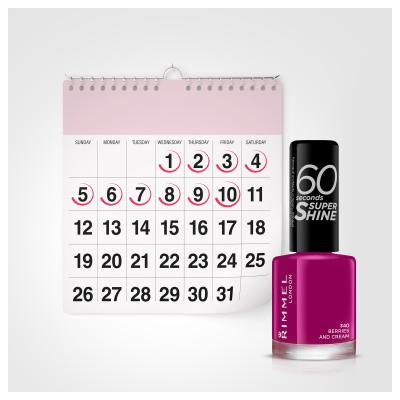 Rimmel London 60 Seconds Super Shine Nagellack für Frauen 8 ml Farbton  340 Berries And Cream