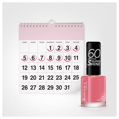 Rimmel London 60 Seconds Super Shine Nagellack für Frauen 8 ml Farbton  405 Rose Libertine