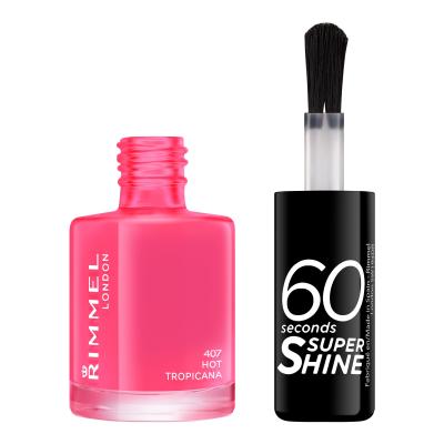 Rimmel London 60 Seconds Super Shine Nagellack für Frauen 8 ml Farbton  407 Hot Tropicana