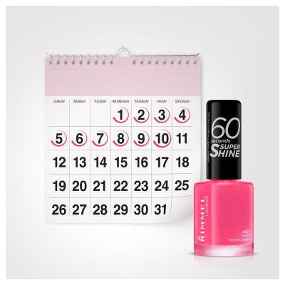 Rimmel London 60 Seconds Super Shine Nagellack für Frauen 8 ml Farbton  407 Hot Tropicana