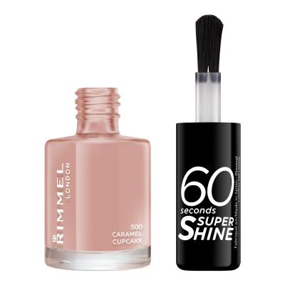 Rimmel London 60 Seconds Super Shine Nagellack für Frauen 8 ml Farbton  500 Caramel Cupcake