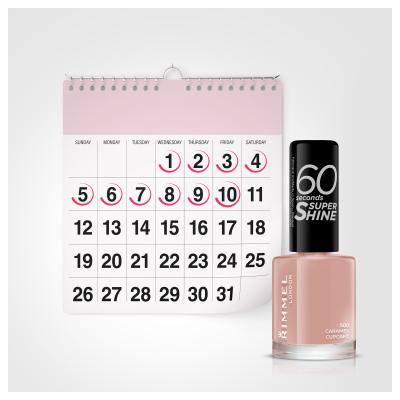 Rimmel London 60 Seconds Super Shine Nagellack für Frauen 8 ml Farbton  500 Caramel Cupcake