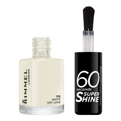 Rimmel London 60 Seconds Super Shine Nagellack für Frauen 8 ml Farbton  703 White Hot Love