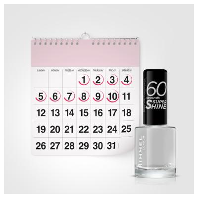 Rimmel London 60 Seconds Super Shine Nagellack für Frauen 8 ml Farbton  740 Clear