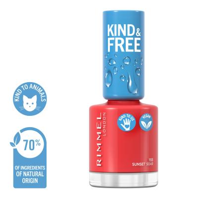 Rimmel London Kind &amp; Free Nagellack für Frauen 8 ml Farbton  155 Sunset Soar