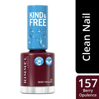 Rimmel London Kind &amp; Free Nagellack für Frauen 8 ml Farbton  157 Berry Opulence