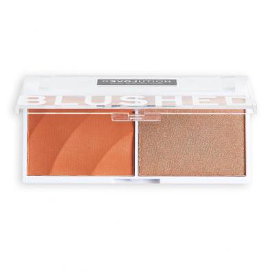 Revolution Relove Colour Play Blushed Duo Blush &amp; Highlighter Contouring Palette für Frauen 5,8 g Farbton  Queen