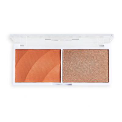 Revolution Relove Colour Play Blushed Duo Blush &amp; Highlighter Contouring Palette für Frauen 5,8 g Farbton  Queen