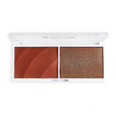 Revolution Relove Colour Play Blushed Duo Blush &amp; Highlighter Contouring Palette für Frauen 5,8 g Farbton  Baby