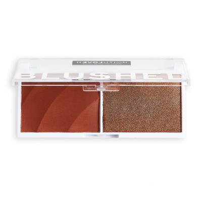 Revolution Relove Colour Play Blushed Duo Blush &amp; Highlighter Contouring Palette für Frauen 5,8 g Farbton  Baby