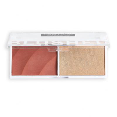 Revolution Relove Colour Play Blushed Duo Blush &amp; Highlighter Contouring Palette für Frauen 5,8 g Farbton  Kindness