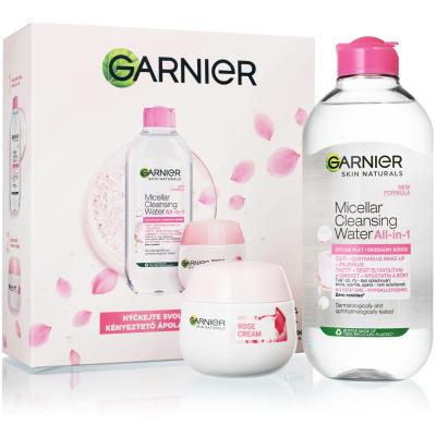 Garnier Skin Naturals Rose Cream Gift Set Geschenkset Tagescreme Skin Naturals Rose Cream 50 ml + Mizellenwasser Skin Naturals Micellar Cleansing Water All-In-1 400 ml