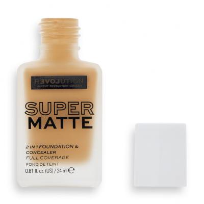 Revolution Relove Super Matte 2 in 1 Foundation &amp; Concealer Foundation für Frauen 24 ml Farbton  F11.2