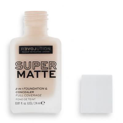 Revolution Relove Super Matte 2 in 1 Foundation &amp; Concealer Foundation für Frauen 24 ml Farbton  F4