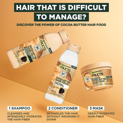 Garnier Fructis Hair Food Cocoa Butter Extra Smoothing Mask Haarmaske für Frauen 400 ml