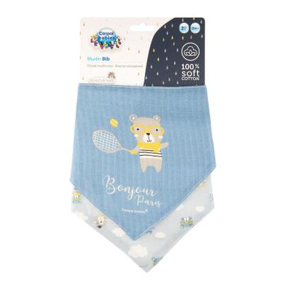 Canpol babies Bonjour Paris Muslin Bib Blue Lätzchen für Kinder 2 St.