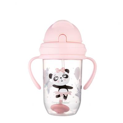 Canpol babies Exotic Animals Non-Spill Expert Cup With Weighted Straw Pink Trinkbecher für Kinder 270 ml