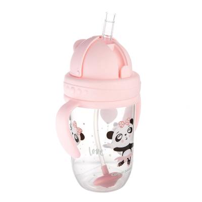 Canpol babies Exotic Animals Non-Spill Expert Cup With Weighted Straw Pink Trinkbecher für Kinder 270 ml