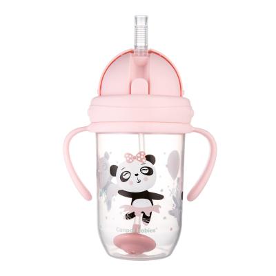 Canpol babies Exotic Animals Non-Spill Expert Cup With Weighted Straw Pink Trinkbecher für Kinder 270 ml